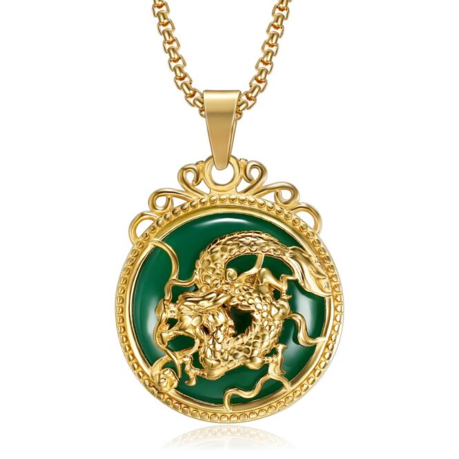 Chinese Tibet Jade Dragon Pendant